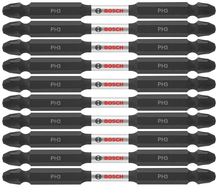 Bosch ITDEPH335B 10 pc. Impact Tough 3.5 In. Phillips #3 Double-Ended Bits (Bulk Pack)