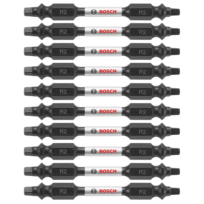 Bosch ITDESQ225B 10 pc. Impact Tough 2.5 In. Square #2 Double-Ended Bits (Bulk Pack)