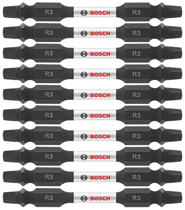 Bosch ITDESQ325B 10 pc. Impact Tough 2.5 In. Square #3 Double-Ended Bits (Bulk Pack)