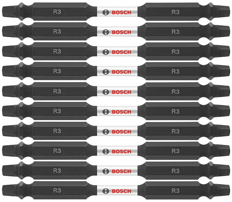 Bosch ITDESQ335B 10 pc. Impact Tough 3.5 In. Square #3 Double-Ended Bits (Bulk Pack)