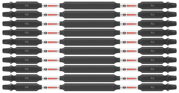 Bosch ITDESQ36B 10 pc. Impact Tough 6 In. Square #3 Double-Ended Bits (Bulk Pack)