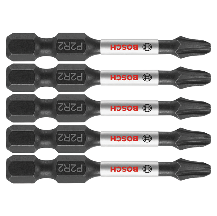 Bosch ITP2R2205 5 pc. Impact Tough 2 In. Phillips/Square #2 Power Bits