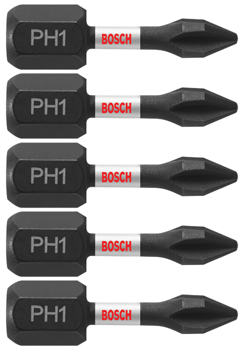 Bosch ITPH1105 5 pc. Impact Tough 1 In. Phillips #1 Insert Bits