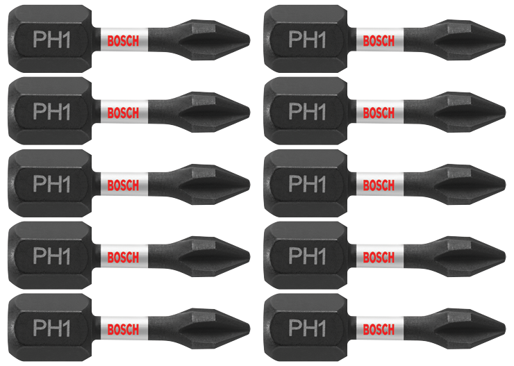 Bosch ITPH11B 10 pc. Impact Tough 1 In. Phillips #1 Insert Bits (Bulk Pack)