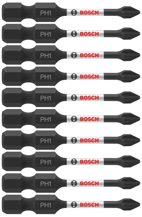 Bosch ITPH12B 10 pc. Impact Tough 2 In. Phillips #1 Power Bits (Bulk Pack)