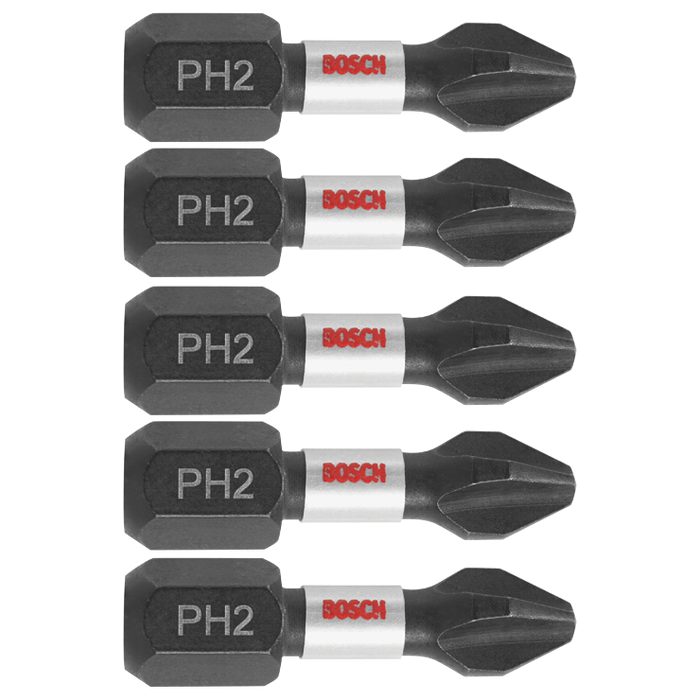 Bosch ITPH2105 5 pc. Impact Tough 1 In. Phillips #2 Insert Bits