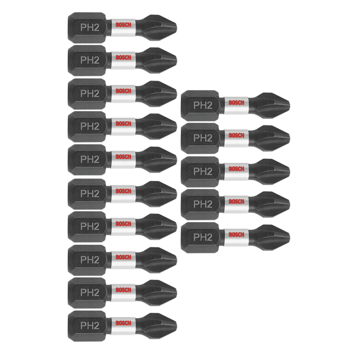 Bosch ITPH2115 15 pc. Impact Tough 1 In. Phillips #2 Insert Bits