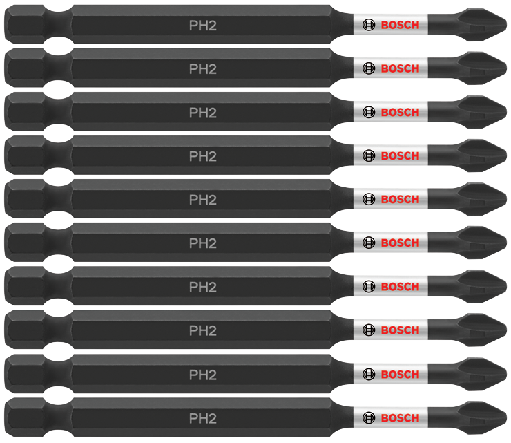 Bosch ITPH235B 10 pc. Impact Tough 3.5 In. Phillips #2 Power Bits (Bulk Pack)