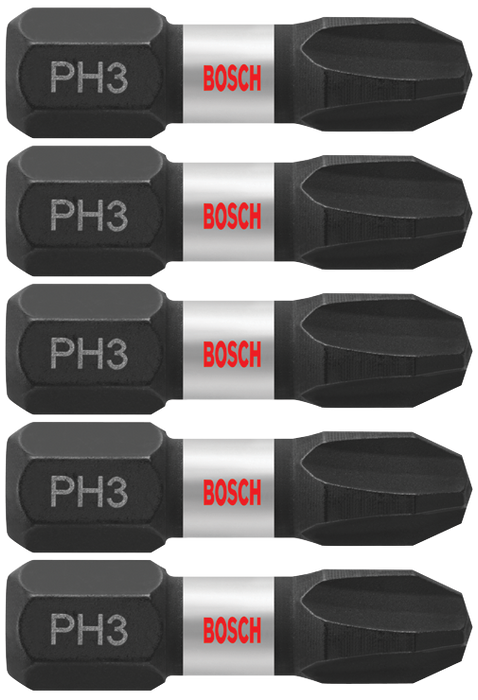 Bosch ITPH3105 5 pc. Impact Tough 1 In. Phillips #3 Insert Bits