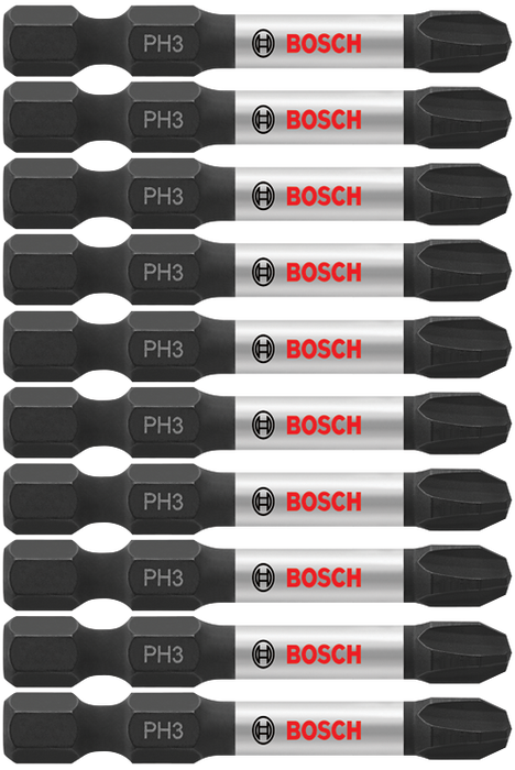 Bosch ITPH32B 10 pc. Impact Tough 2 In. Phillips #3 Power Bits (Bulk Pack)