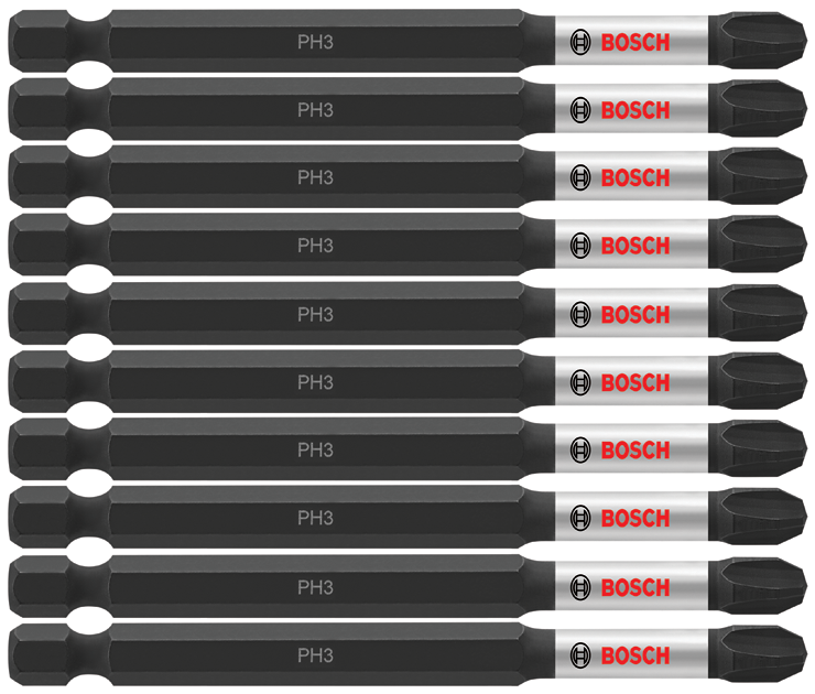 Bosch ITPH335B 10 pc. Impact Tough 3.5 In. Phillips #3 Power Bits (Bulk Pack)