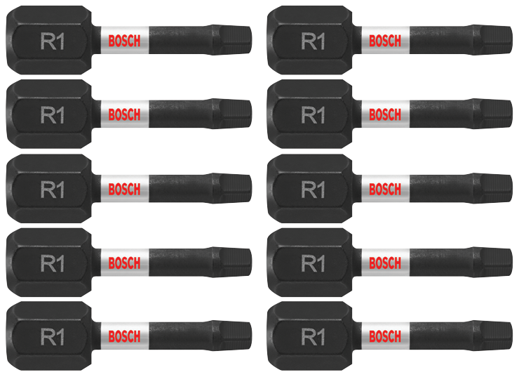 Bosch ITSQ11B 10 pc. Impact Tough 1 In. Square #1 Insert Bits (Bulk Pack)