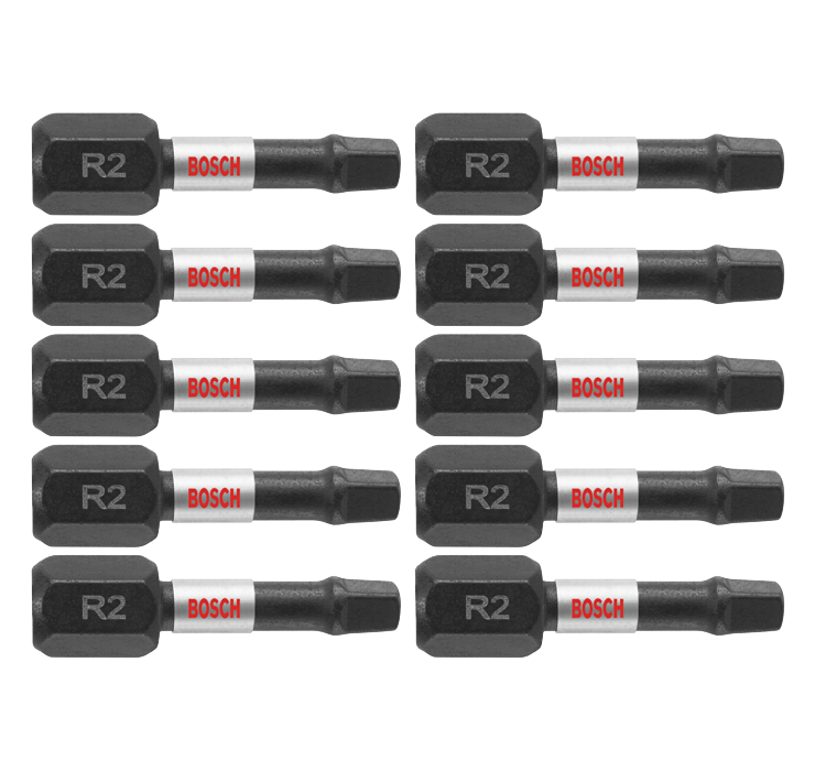 Bosch ITSQ21B 10 pc. Impact Tough 1 In. Square #2 Insert Bits (Bulk Pack)