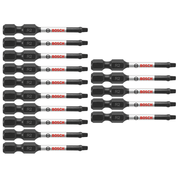 Bosch ITSQ2215 15 pc. Impact Tough 2 In. Square #2 Power Bits