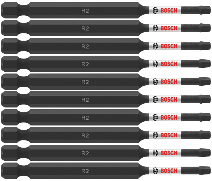 Bosch ITSQ235B 10 pc. Impact Tough 3.5 In. Square #2 Power Bits (Bulk Pack)