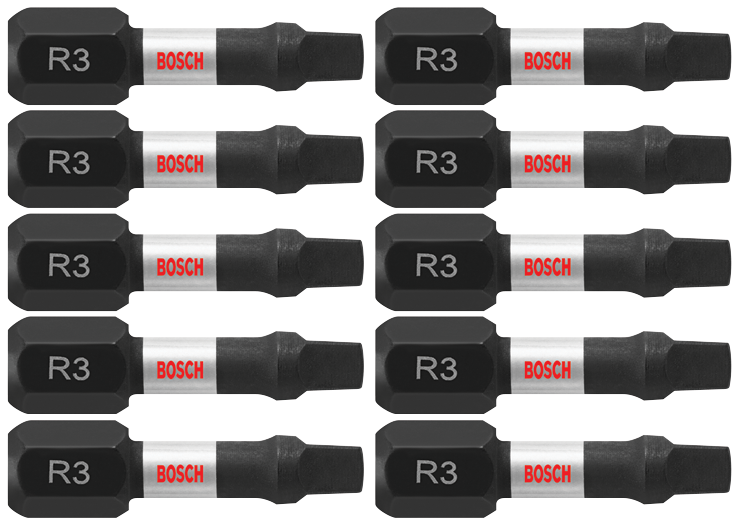Bosch ITSQ31B 10 pc. Impact Tough 1 In. Square #3 Insert Bits (Bulk Pack)