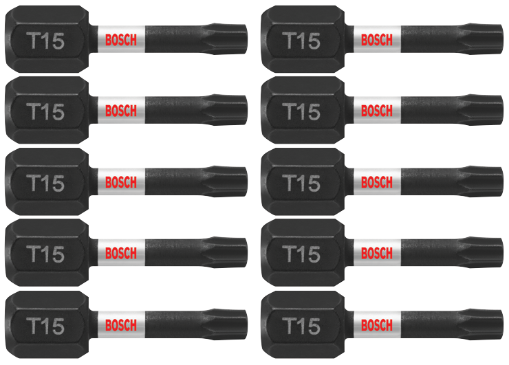 Bosch ITT151B 10 pc. Impact Tough 1 In. Torx #15 Insert Bits (Bulk Pack)