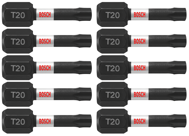 Bosch ITT201B 10 pc. Impact Tough 1 In. Torx #20 Insert Bits (Bulk Pack)