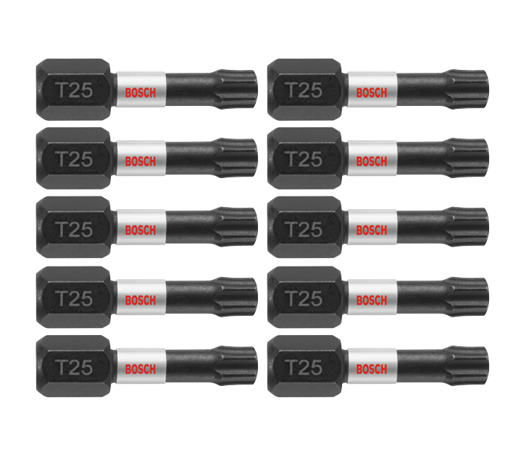 Bosch ITT251B 10 pc. Impact Tough 1 In. Torx #25 Insert Bits (Bulk Pack)