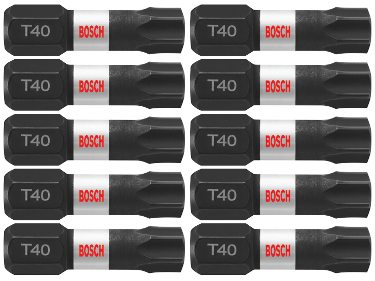 Bosch ITT401B 10 pc. Impact Tough 1 In. Torx #40 Insert Bits (Bulk Pack)