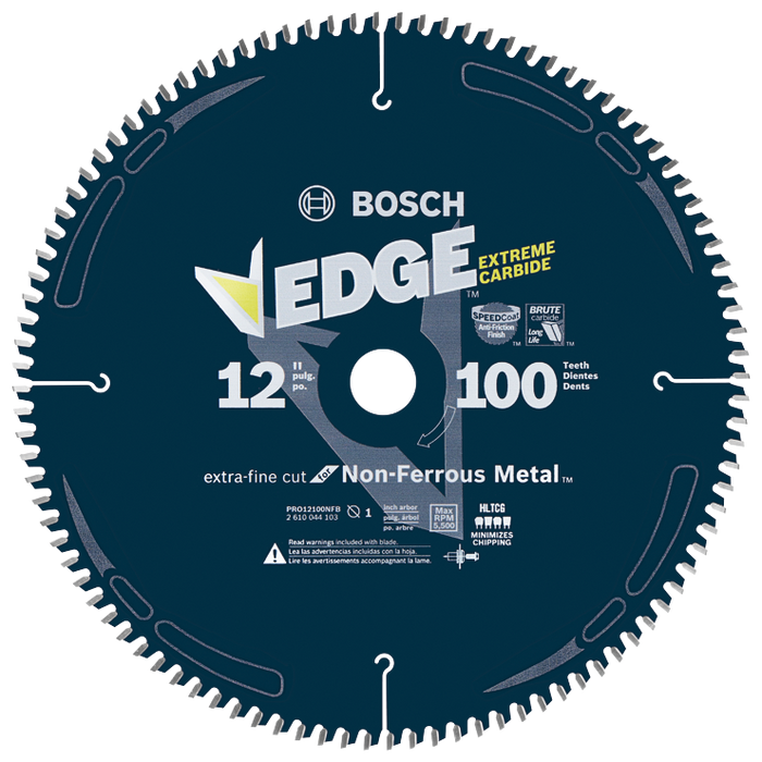 Bosch PRO12100NFB 12 In. 100 Tooth Edge Non-Ferrous Metal-Cutting Circular Saw Blade