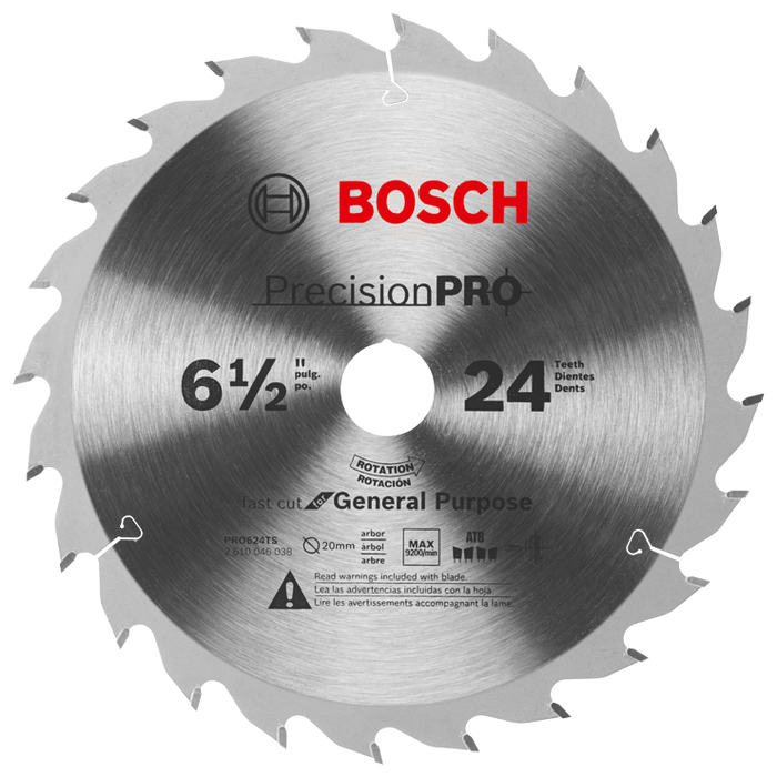 Bosch PRO624TS 6-1/2 In. 24-Tooth Precision Pro Series Track Saw Blade