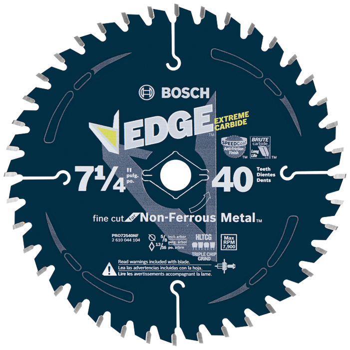 Bosch PRO72540NF 7-1/4 In. 40 Tooth Edge Non-Ferrous Metal-Cutting Circular Saw Blade