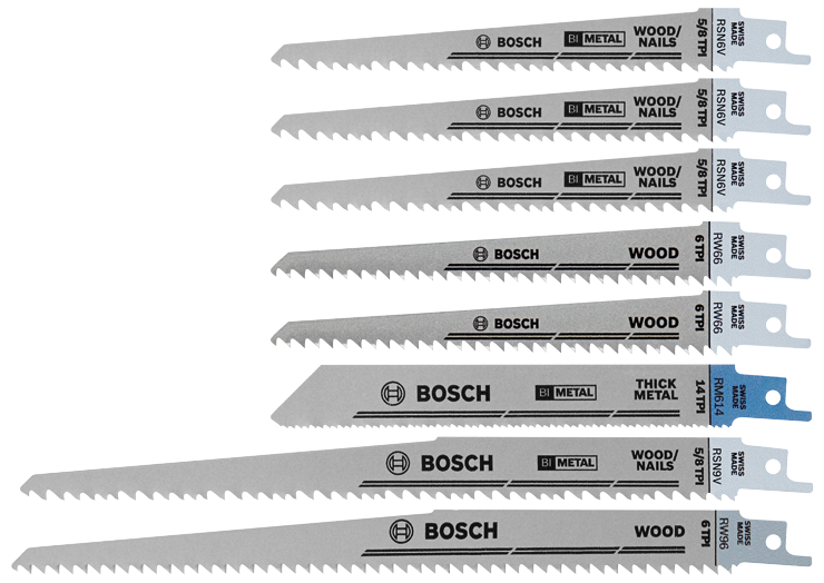 Bosch RSB008 8 pc. All-Purpose Reciprocating Saw Blade Set