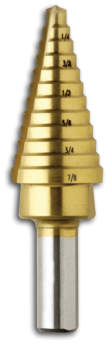 Bosch SDT2 3/16 In. to 7/8 In. Titanium-Coated Step Drill Bit