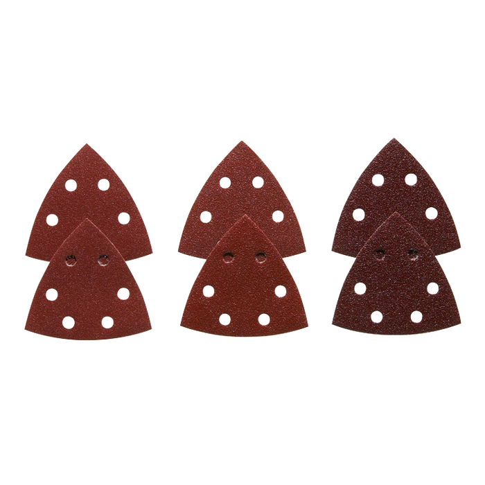 Bosch SDTR000 3-1/2 In. Assorted Grits 6 pc. Red Detail Sander Abrasive Triangles for Wood