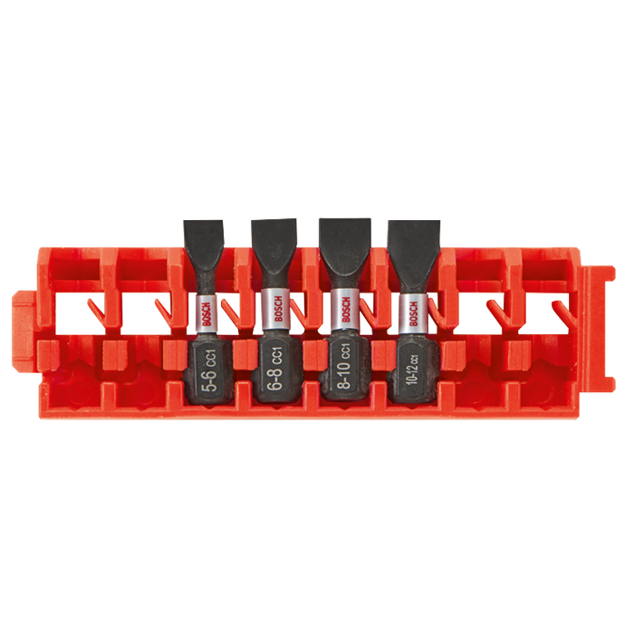 Bosch ITDSLV104C 4 pc. Driven 1 In. Impact Slotted Insert Bit Set with Clip for Custom Case System