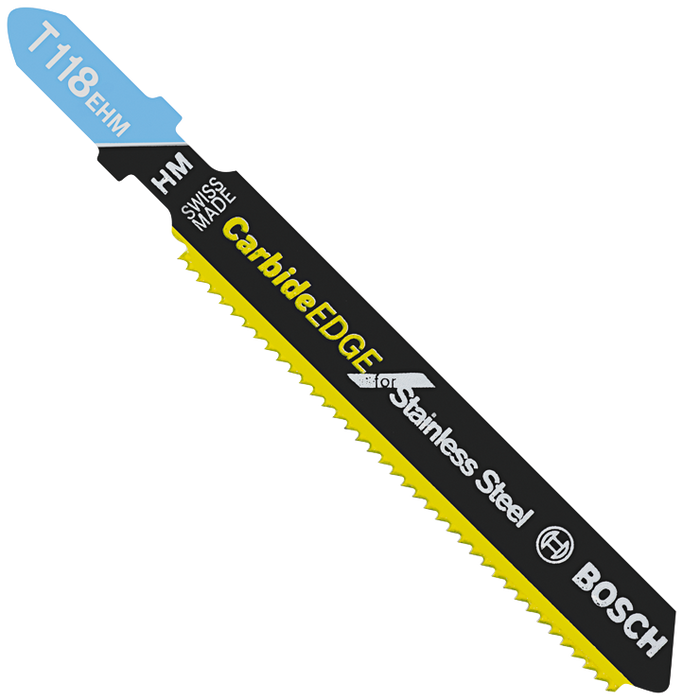 Bosch T118EHM1 3-1/4 In. 14 TPI Carbide Edge for Stainless Steel T-Shank Jig Saw Blade