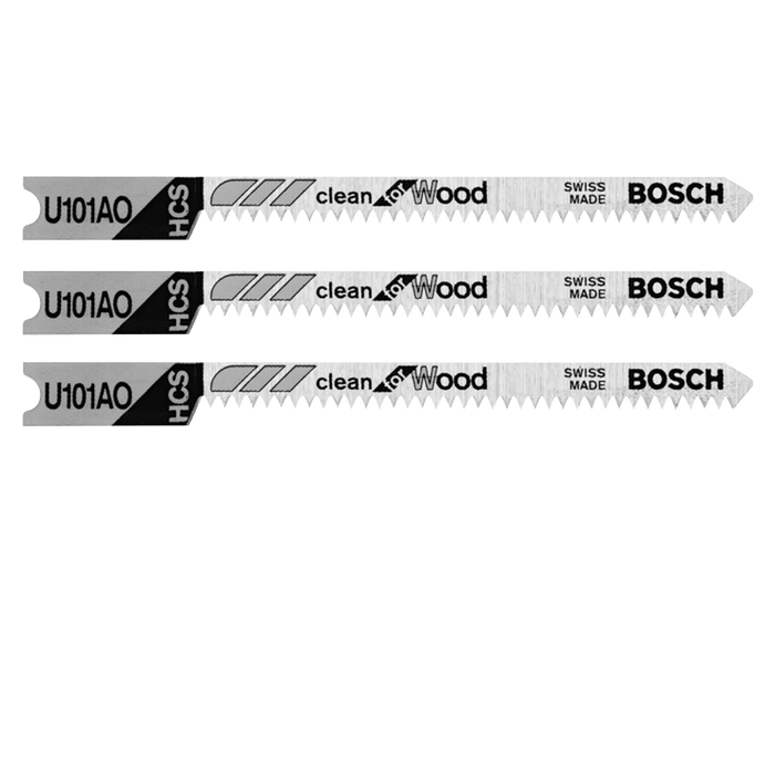 Bosch U101AO3 3 pc. 2-3/4 In. 20 TPI Clean for Wood U-shank Jig Saw Blades