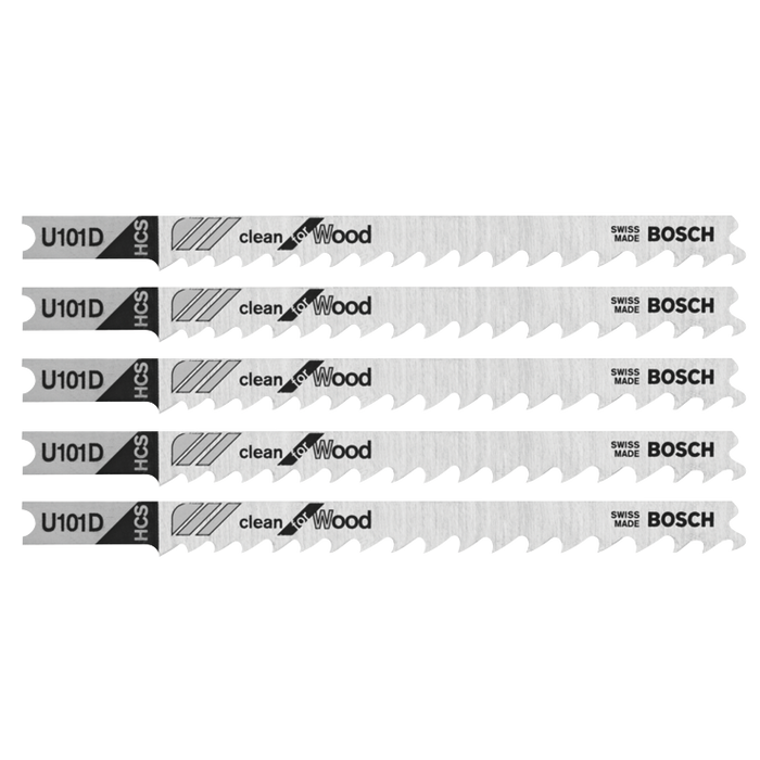 Bosch U101D3 3 pc. 4 In. 6 TPI Clean for Wood U-shank Jig Saw Blades