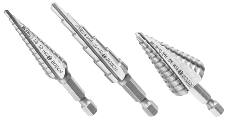 Bosch 3 pc. High-Speed Steel Impact Tough Turbo Step Drill Bit Set - IMSDC003