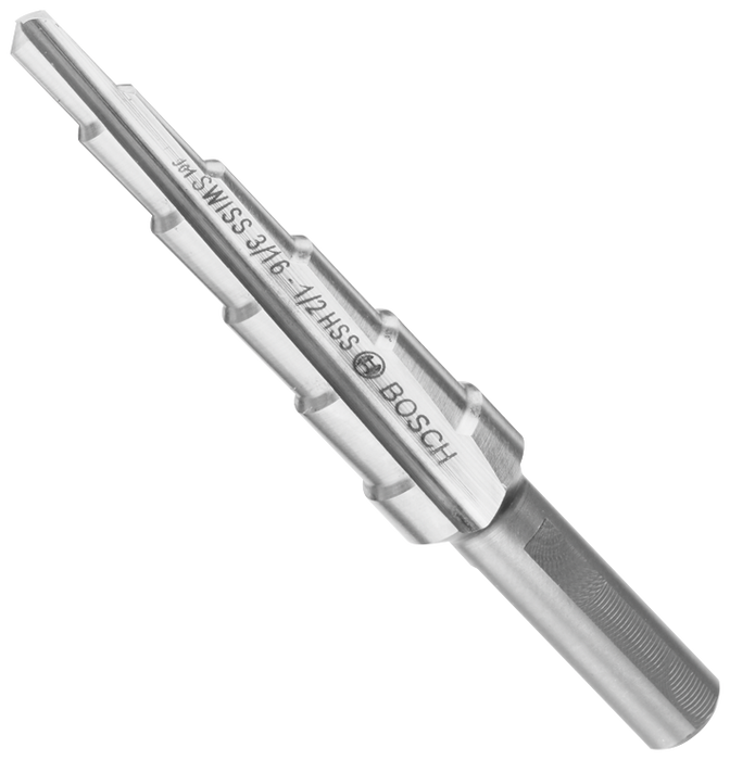 Bosch 3/16 In. to 1/2 In. High-Speed Steel Turbo Step Drill Bit - SDC6