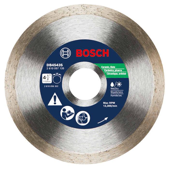 Bosch DB4543S 4.5 In. Standard Continuous Rim Diamond Blade