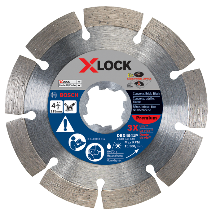 Bosch DBX4541P 4-1/2 In. X-LOCK Premium Segmented Diamond Blade