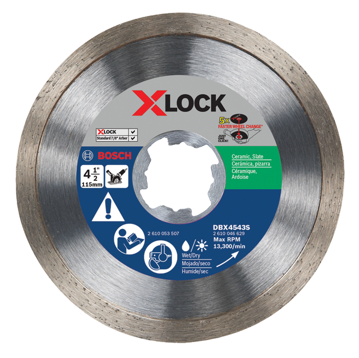 Bosch DBX4543S 4-1/2 In. X-LOCK Continuous Rim Diamond Blade