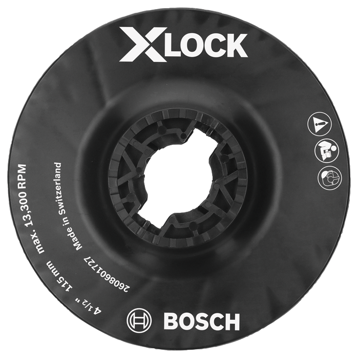 Bosch MGX0450 4-1/2 In. X-LOCK Backing Pad with X-LOCK Clip - Medium Hardness