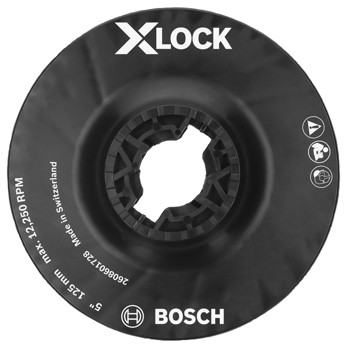 Bosch MGX0500 5 In. X-LOCK Backing Pad with X-LOCK Clip - Medium Hardness