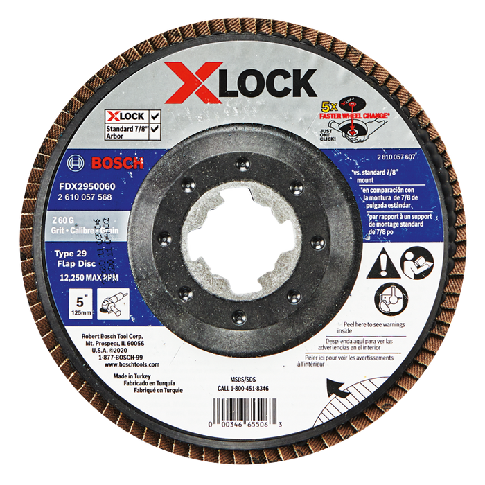 Bosch FDX2950060 5 In. X-LOCK Arbor Type 29 60 Grit Flap Disc