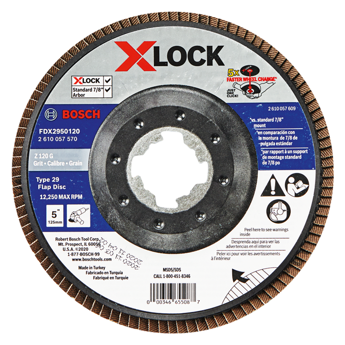 Bosch FDX2950120 5 In. X-LOCK Arbor Type 29 120 Grit Flap Disc