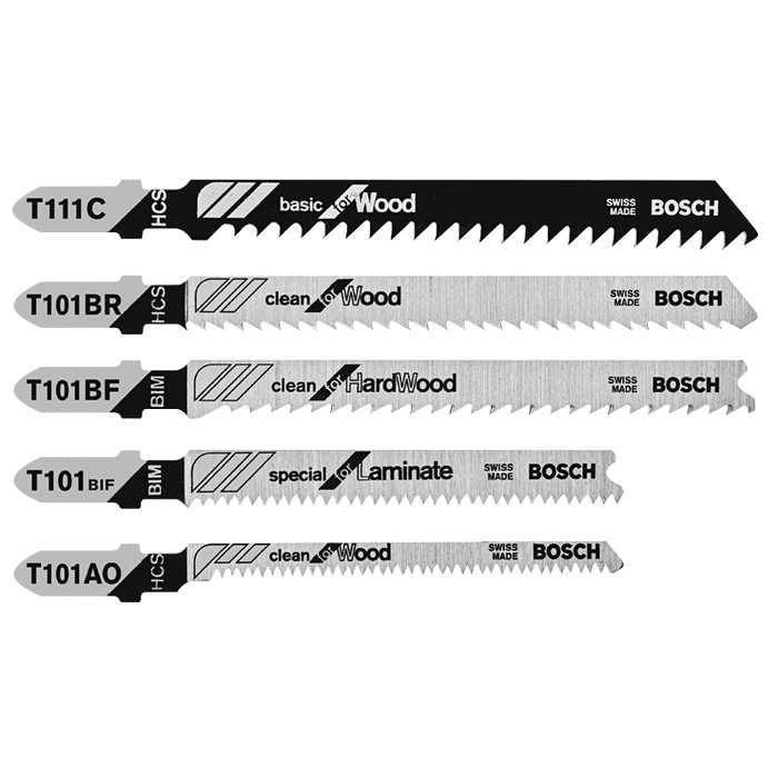 Bosch TPW005 5 pc. Pro-Wood T-Shank Jig Saw Blade Set