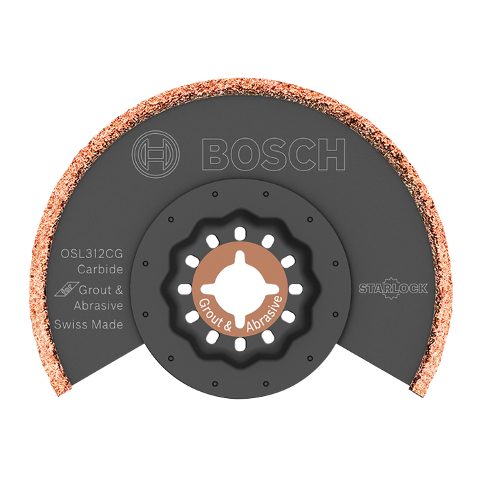 Bosch OSL312CG 3-1/2 In. x 1/8 In. Starlock Oscillating Multi Tool kerf Carbide Grit/Grout Grinding Blade