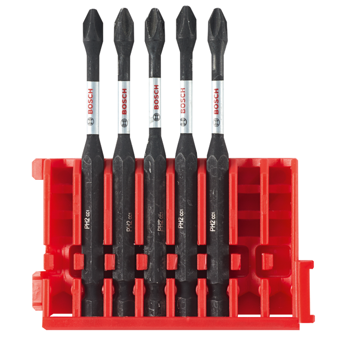 Bosch ITDPH23505C 5 pc. Driven 3.5 In. Phillips #2 Power Bit with Clip for Custom Case System