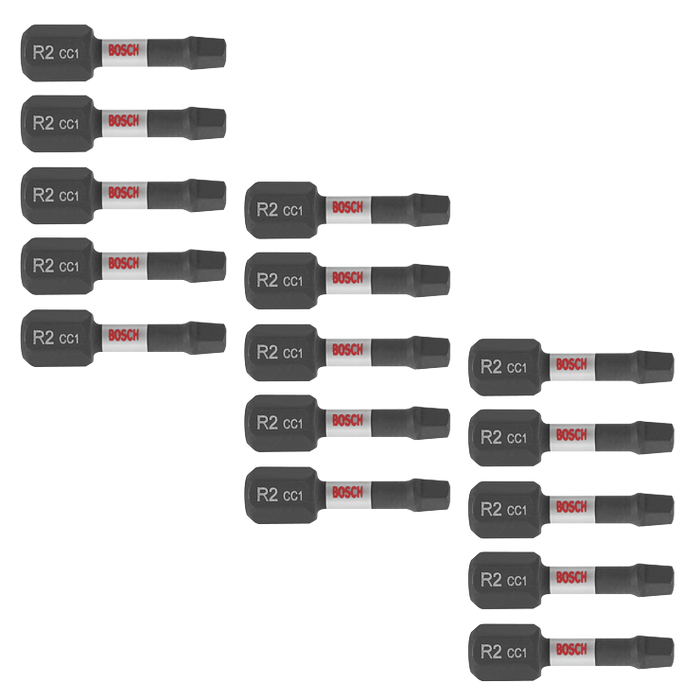 Bosch ITDSQ2115 15 pc. Driven 1 In. Impact Square #2 Insert Bits