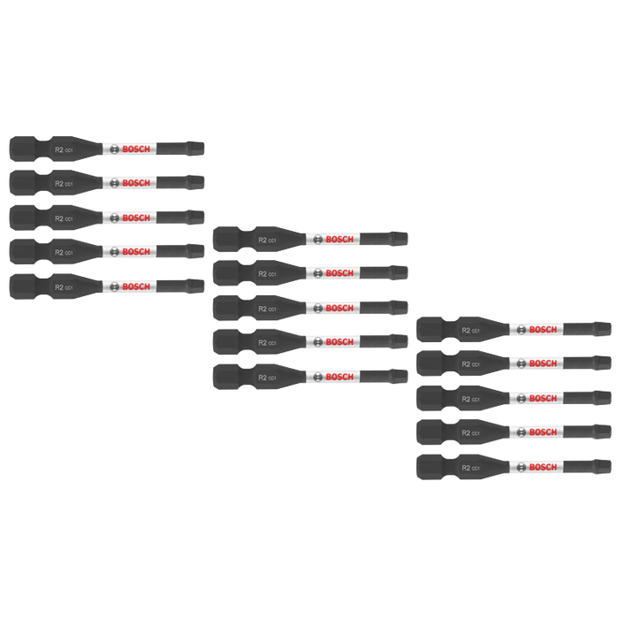Bosch ITDSQ2215 15 pc. Driven 2 In. Impact Square #2 Power Bits