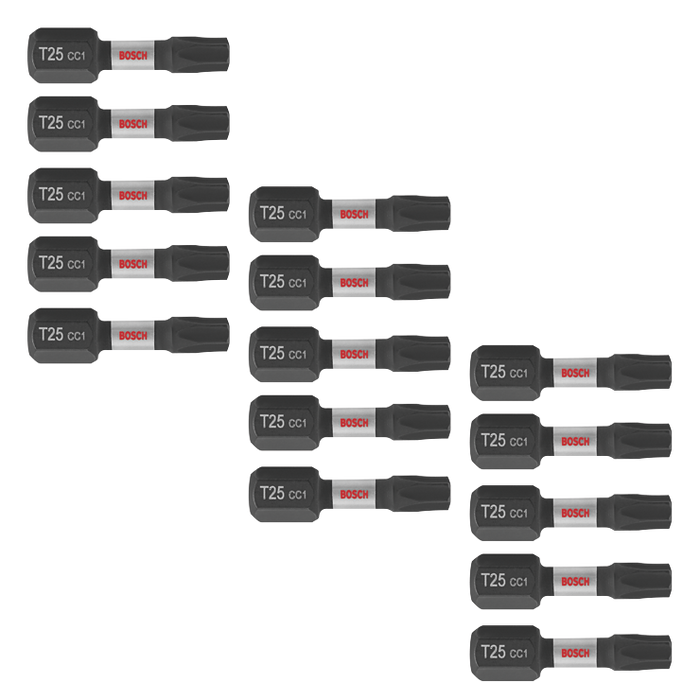 Bosch ITDT25115 15 pc. Driven 1 In. Impact Torx #25 Insert Bits