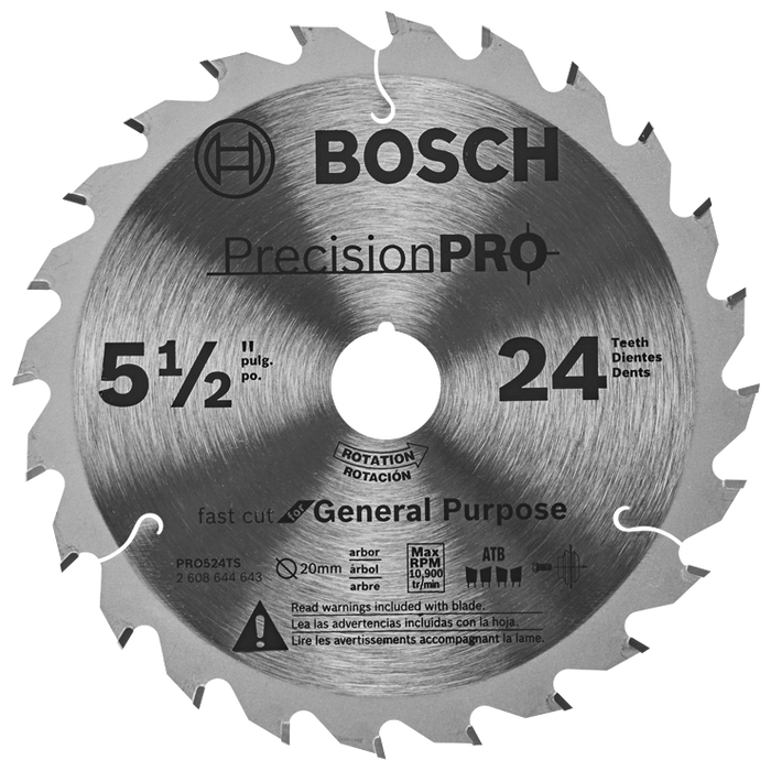 Bosch PRO524TS 5-1/2 In. 24-Tooth Precision Pro Series Track Saw Blade